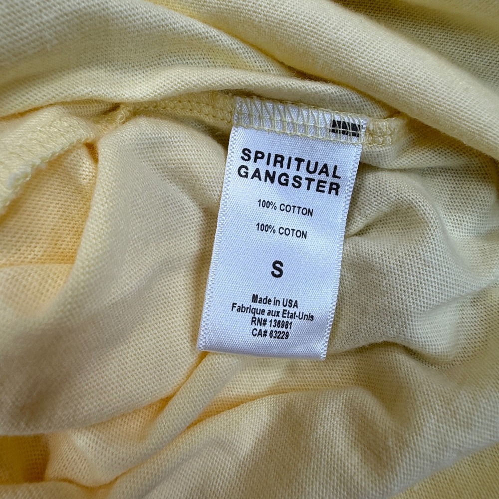 Spiritual Gangster Womens Size Small LA Mulholland Dress Yellow Palm Tree NEW - Picture 8 of 10